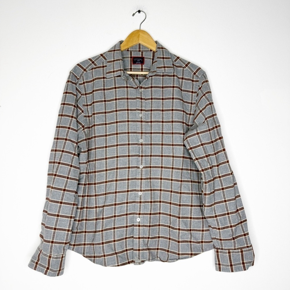UNTUCKit Edmeades Flannel Plaid Shirt Long Sleeve Men’s Large Regular Fit